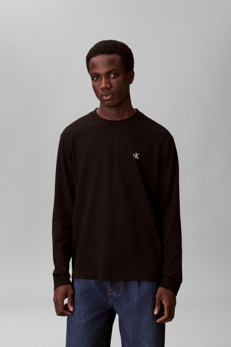 Calvin Klein zwarte heren t-shirt | Model vooraanzicht