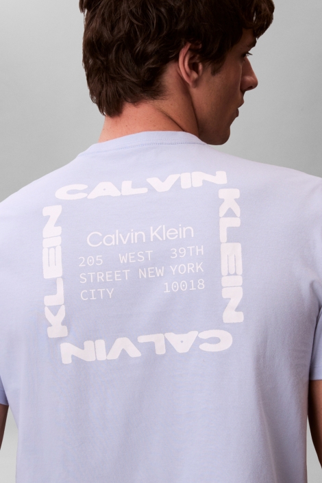 Calvin Klein blauwe heren t-shirt | Model achteraanzicht