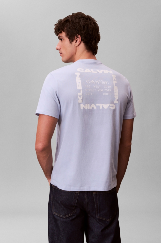Calvin Klein blauwe heren t-shirt | Model achteraanzicht