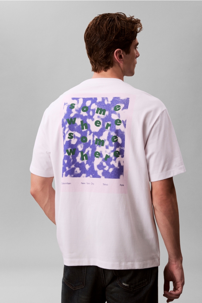 Calvin Klein witte heren t-shirt | Model achteraanzicht