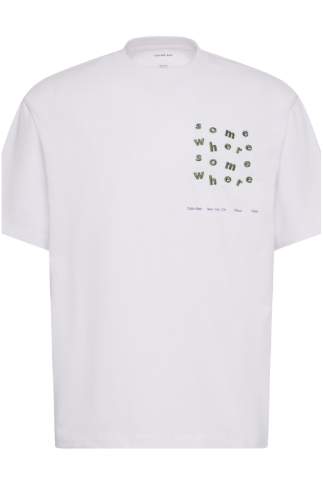 Calvin Klein witte heren t-shirt | Vooraanzicht