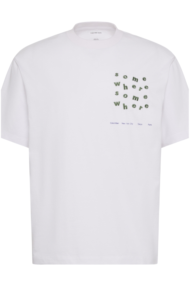 Calvin Klein witte heren t-shirt | Vooraanzicht