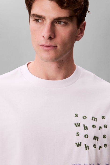 Calvin Klein witte heren t-shirt | Close up