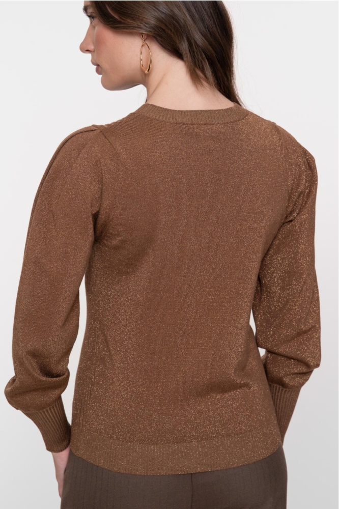 Geisha zand dames trui | Model achteraanzicht