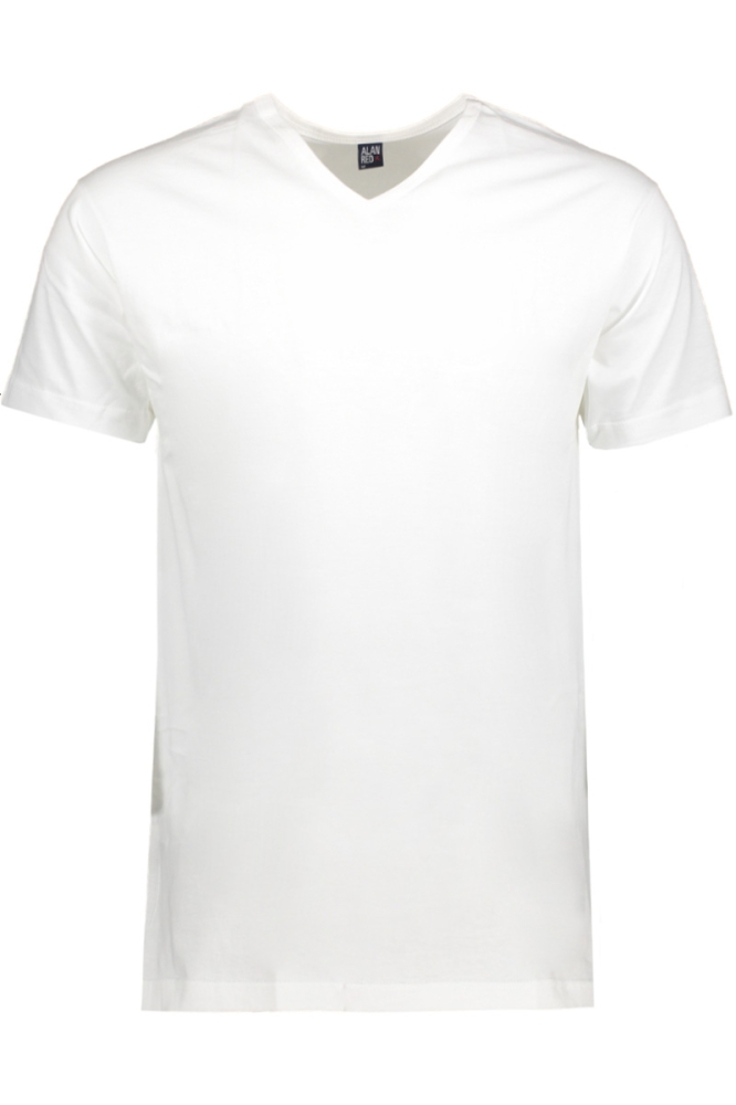 Alan Red witte heren t-shirt | Vooraanzicht