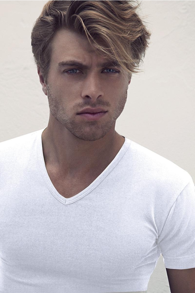 Alan Red witte heren t-shirt | Close up