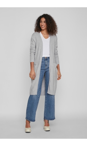 VIRIL LONG L/S KNIT CARDIGAN - NOO 14042770 Light Grey Melange