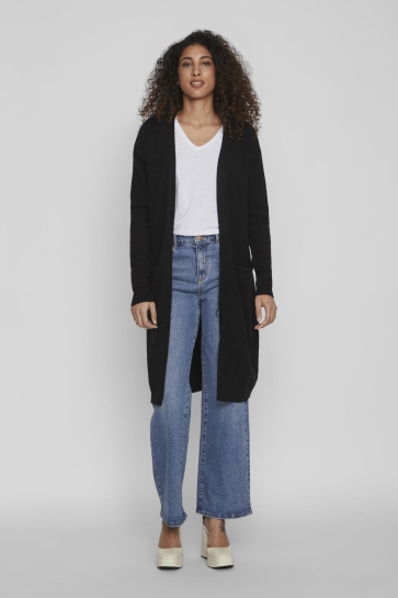 Vila Vest VIRIL LONG L/S KNIT CARDIGAN - NOO 14042770 Black