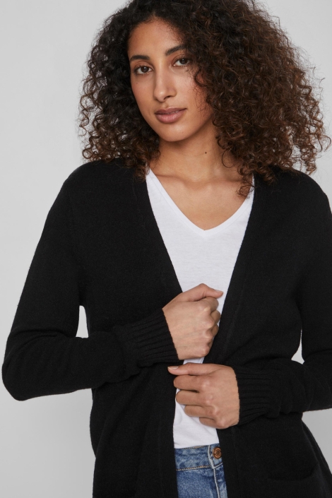 Vila zwarte dames vest | Model vooraanzicht