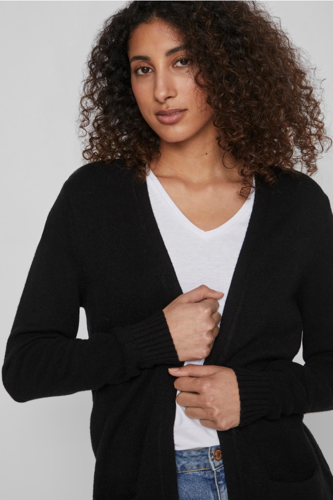 Vila zwarte dames vest | Model vooraanzicht