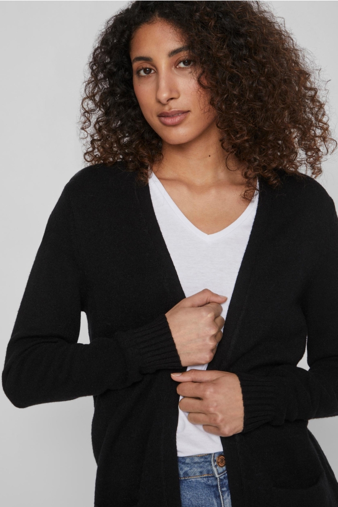 VIRIL L/S OPEN KNIT CARDIGAN-NOOS 14044041 Black