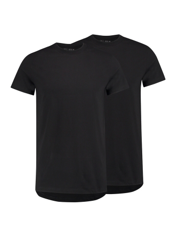 RJ Bodywear T-shirt AMSTERDAM O NECK 2PACK ZWART