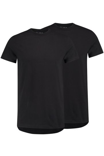 RJ Bodywear T-shirt AMSTERDAM O NECK 2PACK ZWART