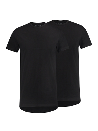 RJ Bodywear T-shirt ROTTERDAM O NECK 2PACK ZWART