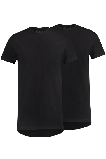 RJ Bodywear T-shirt ROTTERDAM O NECK 2PACK ZWART