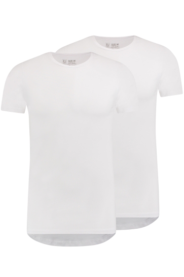 RJ Bodywear T-shirt MAASTRICHT O NECK 2PACK WIT