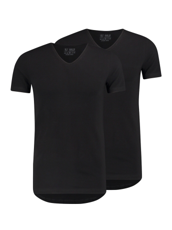 RJ Bodywear T-shirt DEN BOSCH V NECK 2PACK ZWART