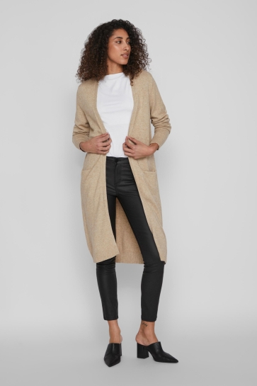 Vila Vest VIRIL L/S LONG KNIT CARDIGAN-NOOS 14042770 Natural Melange