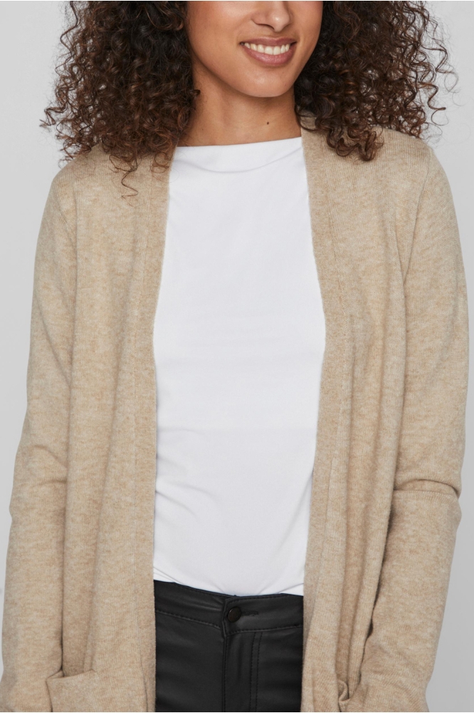 Vila beige dames vest | Close up