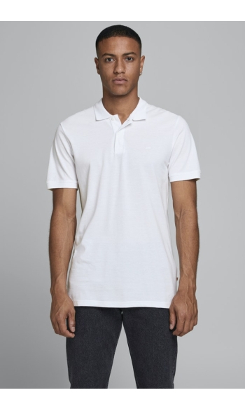 JJEBASIC POLO SS NOOS 12136516 White/SLIM FIT