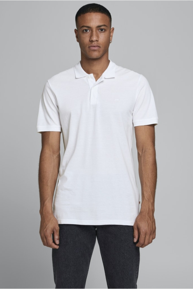 JJEBASIC POLO SS NOOS 12136516 White/SLIM FIT