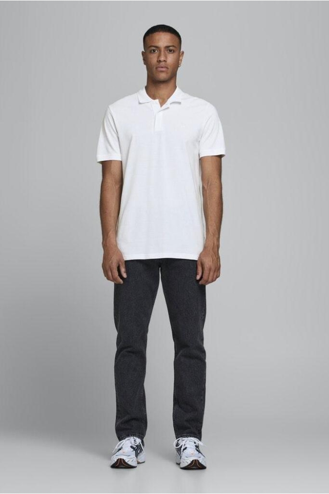 JJEBASIC POLO SS NOOS 12136516 White/SLIM FIT