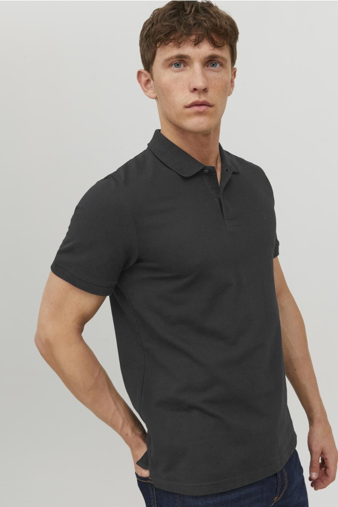 JJEBASIC POLO SS NOOS 12136516 Black/SLIM FIT