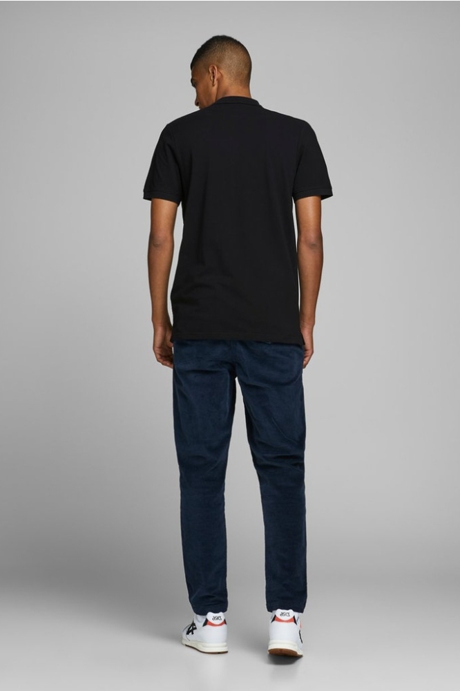 Jack & Jones zwarte heren polo | Model achteraanzicht