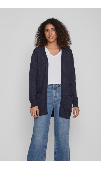 VIRIL L/S OPEN KNIT CARDIGAN-NOOS 14044041 Total Eclipse/MELANGE