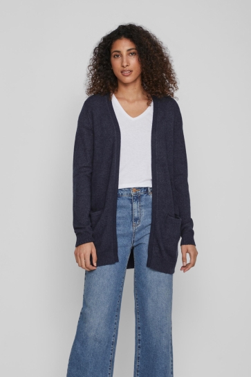 Vila Vest VIRIL L/S OPEN KNIT CARDIGAN-NOOS 14044041 Total Eclipse/MELANGE