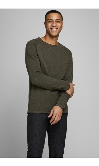JJEHILL KNIT CREW NECK NOOS 12157321 Olive Night/MELANGE
