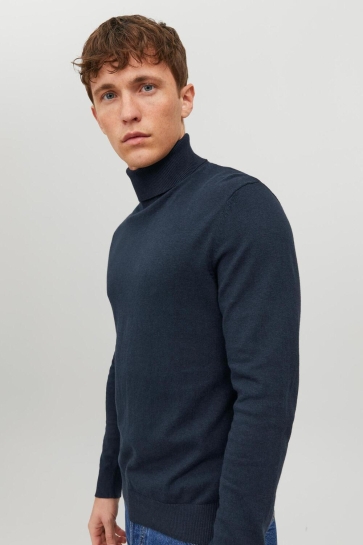 Jack & Jones JJEEMIL KNIT ROLL NECK NOOS 12157417 Navy Blazer
