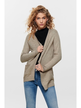 Only Vest ONLLESLY L/S OPEN CARDIGAN KNT NOOS 15174274 Beige/W. MELANGE