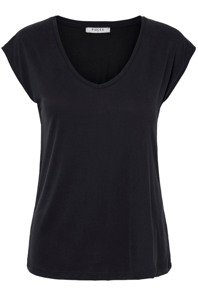 Pieces zwarte dames t-shirt | Vooraanzicht