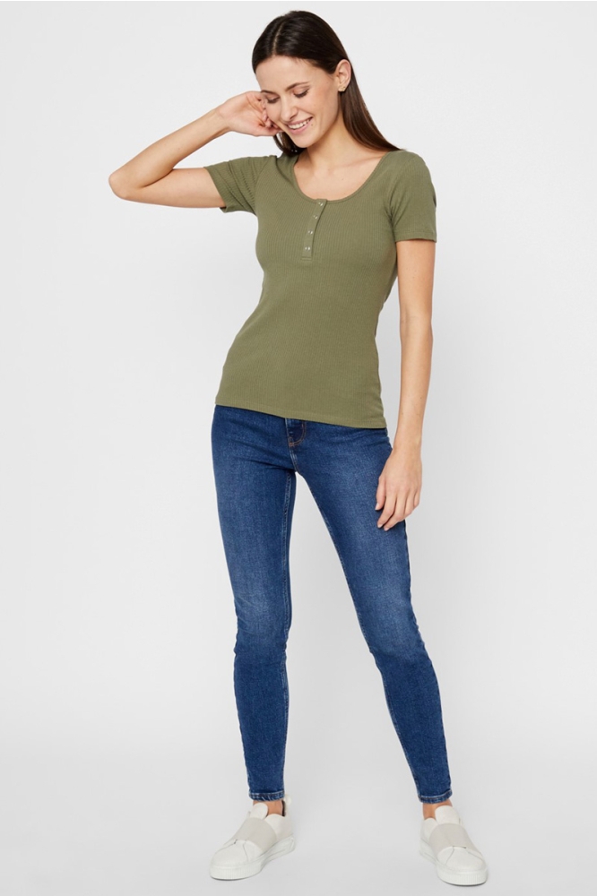 Pieces groene dames t-shirt