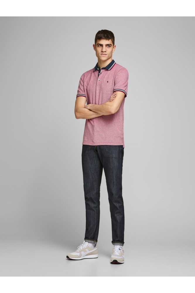 JJEPAULOS POLO SS NOOS 12136668 Rio Red/SLIM FIT