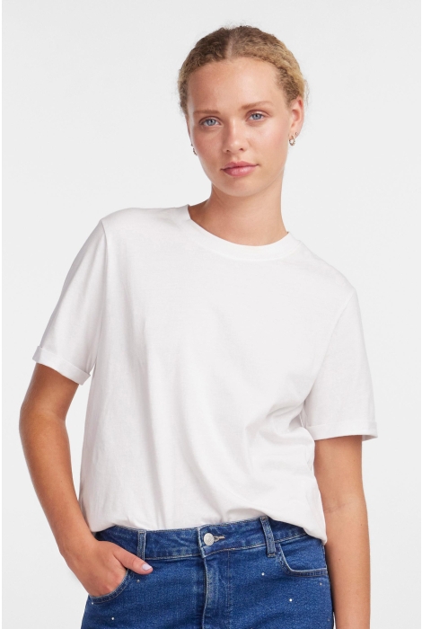 Pieces pcria ss fold up solid tee noos bc