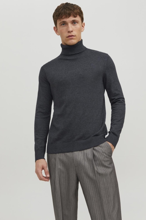 Jack & Jones grijze heren trui | Model vooraanzicht