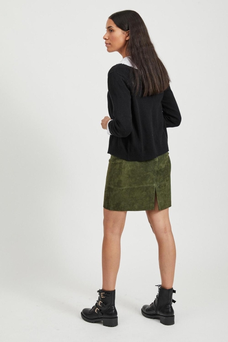 Vila zwarte dames vest | Model achteraanzicht