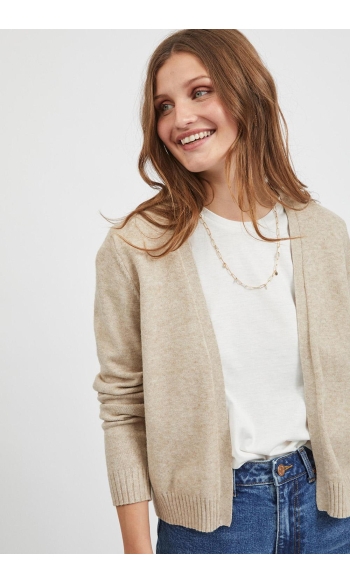 VIRIL SHORT L/S KNIT CARDIGAN-NOOS 14060800 Natural Melange