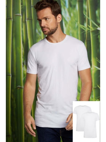 Bamboo basics T-shirt RUBEN BASICS KNITTED OPTICAL WHITE
