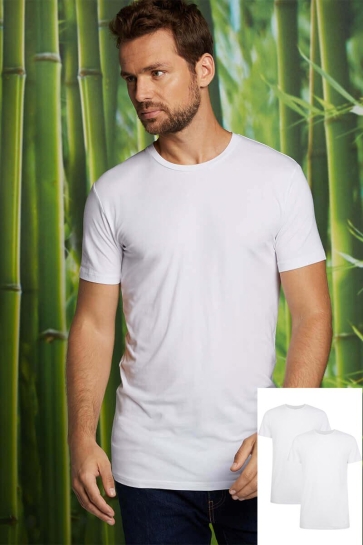 Bamboo basics T-shirt RUBEN BASICS KNITTED OPTICAL WHITE