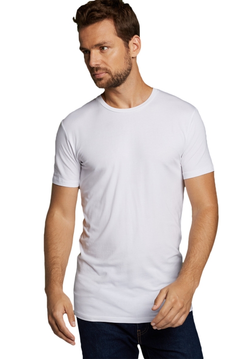 Bamboo basics witte heren t-shirt | Model vooraanzicht