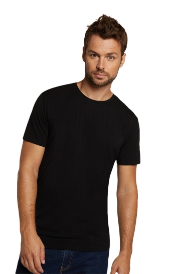 Bamboo basics T-shirt RUBEN BASICS KNITTED BLACK