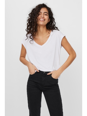 Vero Moda T-shirt VMFILLI SS V-NECK TEE GA NOOS 10247666 BRIGHT WHITE