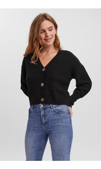 VMLEA LS V-NECK CUFF CARDIGAN NOOS 10249632 BLACK