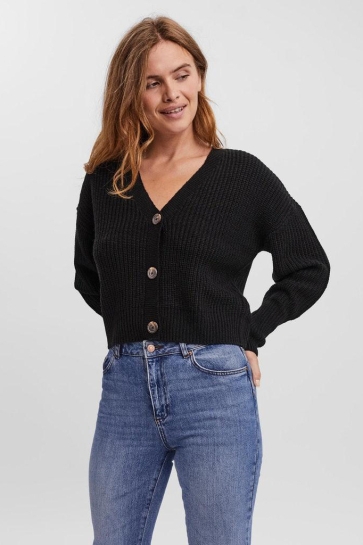 Vero Moda Vest VMLEA LS V-NECK CUFF CARDIGAN NOOS 10249632 BLACK
