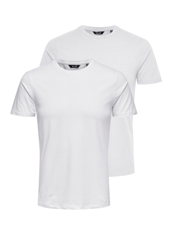 Only & Sons T-shirt ONSBASIC SLIM O-NECK 2-PACK NOOS 22021181 White/2WHITE