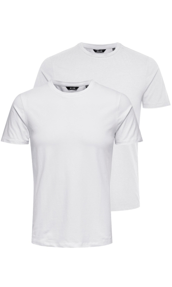 ONSBASIC SLIM O-NECK 2-PACK NOOS 22021181 White/2WHITE