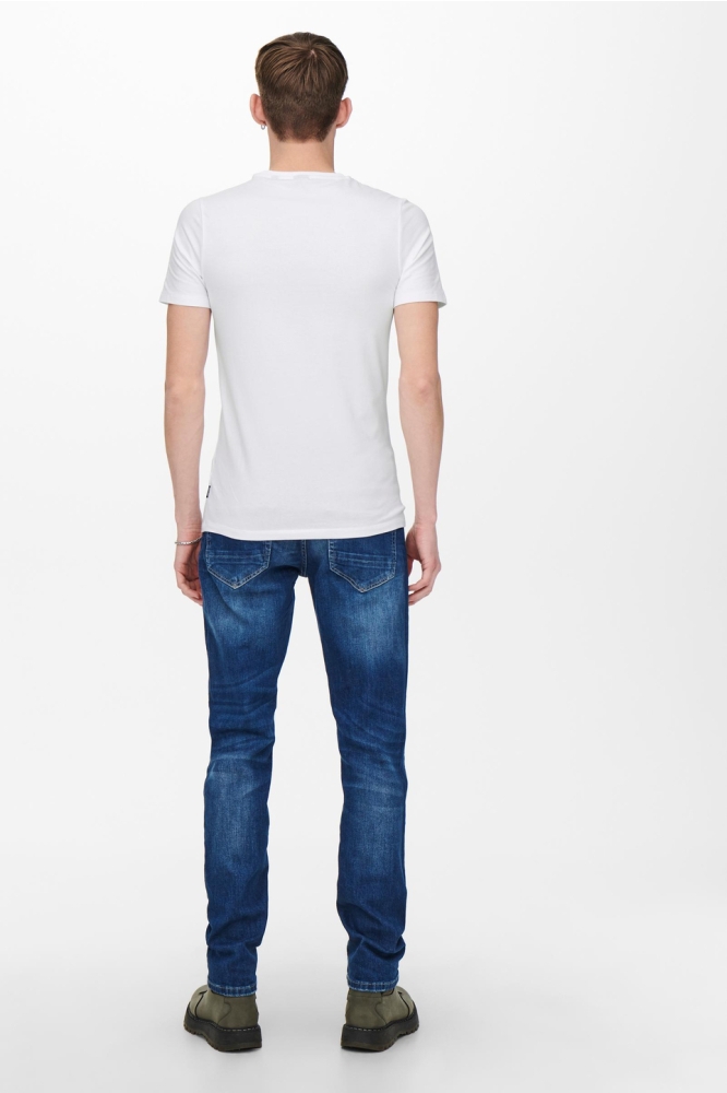 Only & Sons witte heren t-shirt | Model achteraanzicht